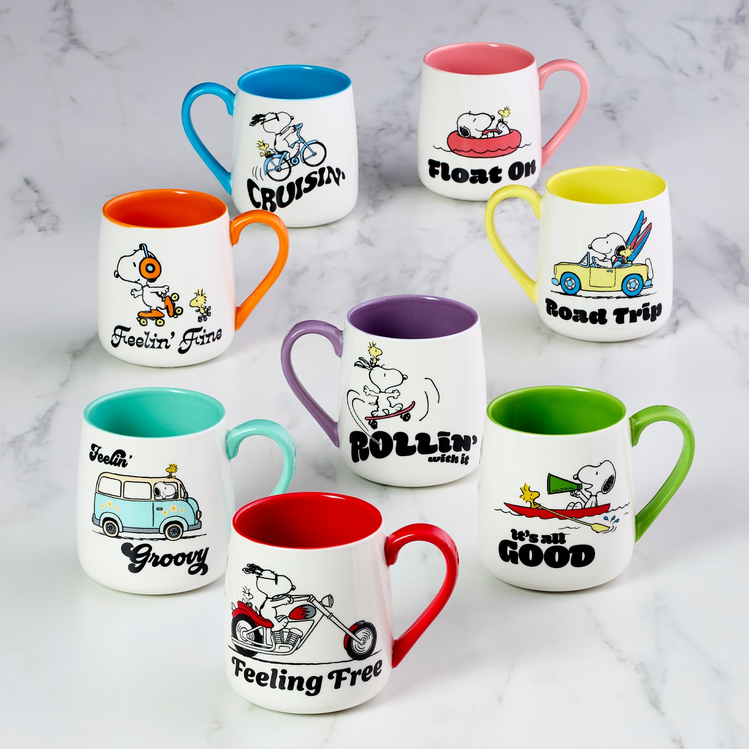 Peanuts Mugs - Set of 2 - Rollin'-All Good